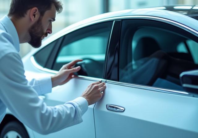 Pemasangan kaca film pada mobil listrik modern